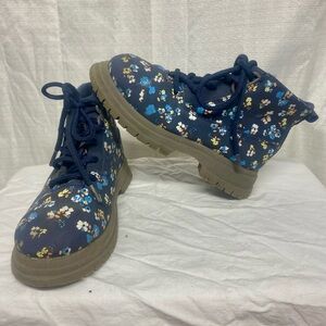 OshKosh B'gosh Navy Floral Lace-Up Kids Boots
